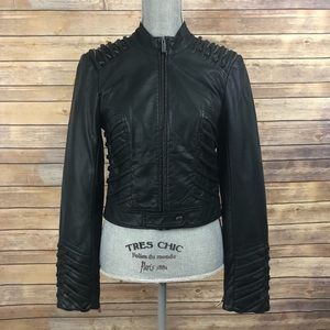BKE Black Leather Jacket Outerwear